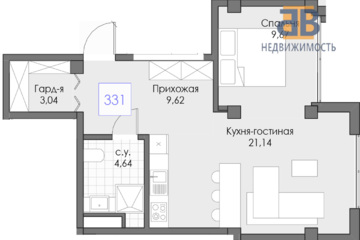 Апартаменты, 48,1 м², 3/13 эт.