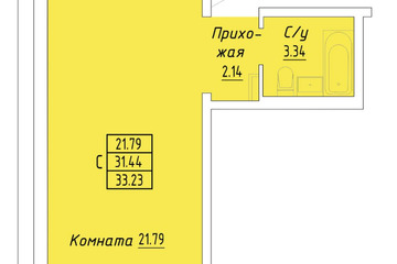 Апартаменты, 33,2 м², 4/8 эт.