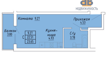 Апартаменты, 23,7 м², 2/8 эт.