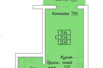 Апартаменты, 22,7 м², 4/8 эт.