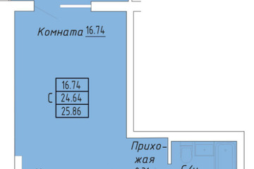 Апартаменты, 25,9 м², 8/8 эт.